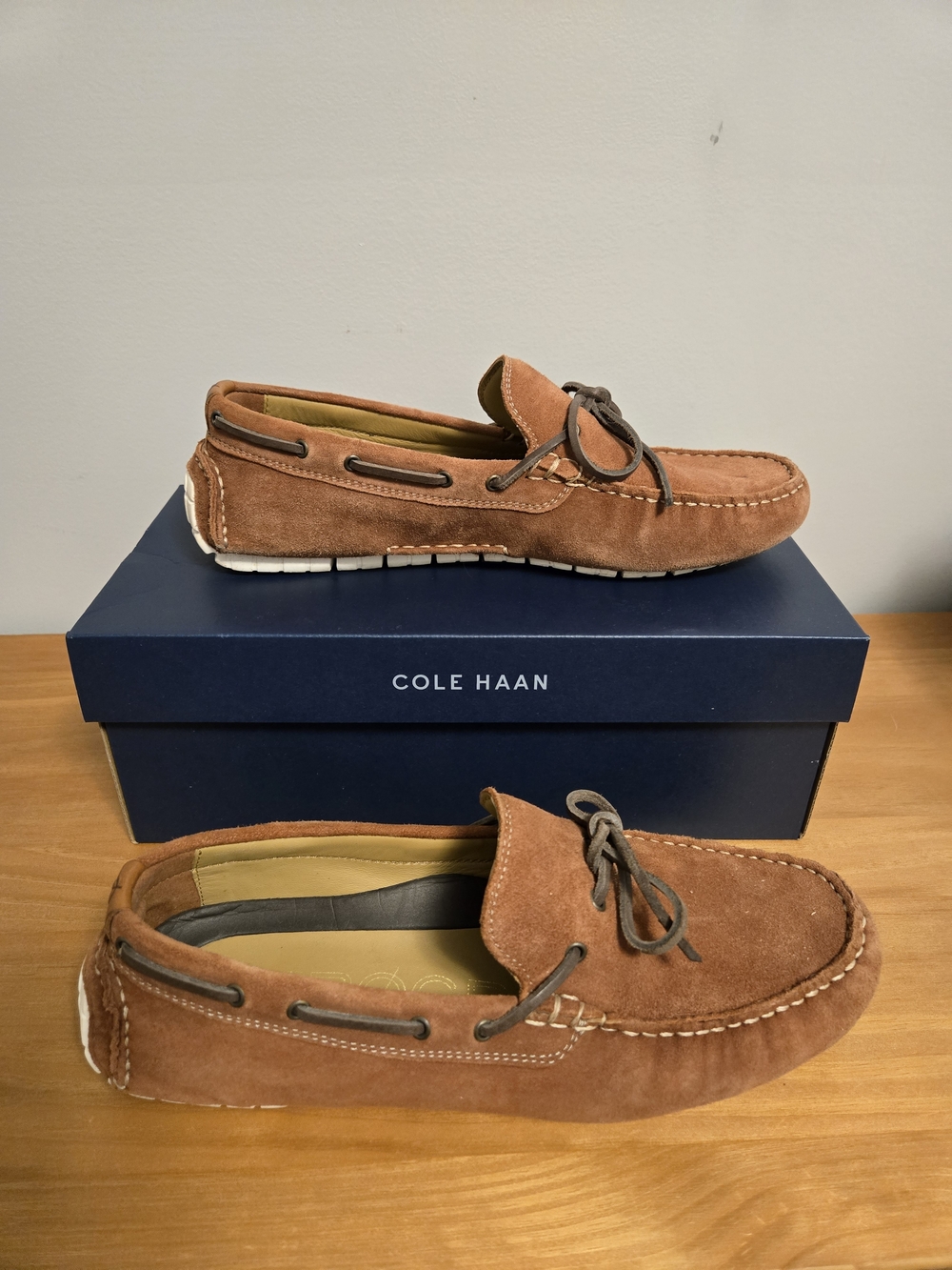 Cole Haan Men’s Brown Suede Slip-On Loafers